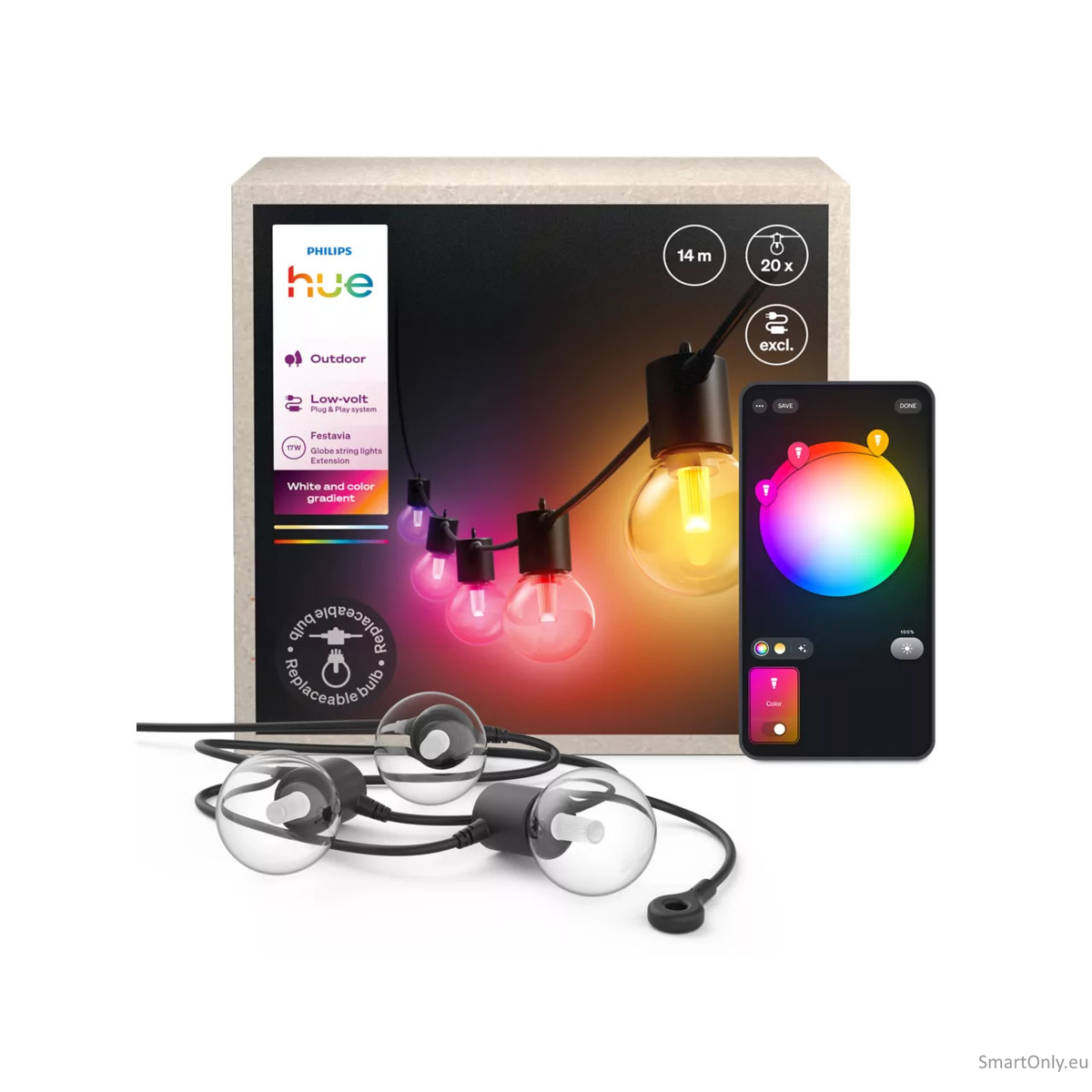 Philips Hue Festavia globe string 14m 20bulb ext 5 Philips Hue Festavia globe string 14m 20bulb ext 5