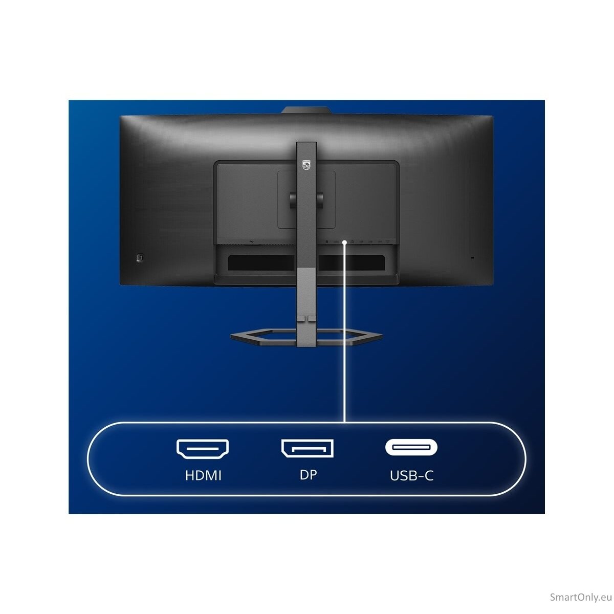 Philips | Monitor with Windows Hello Webcam | 34E1C5600HE/00 | 34 " | VA | 21:9 | 100 Hz | 4 ms | 3440 x 1440 pixels | 300 cd/m² | HDMI ports quantity 1 | Black | Warranty 36 month(s) 33