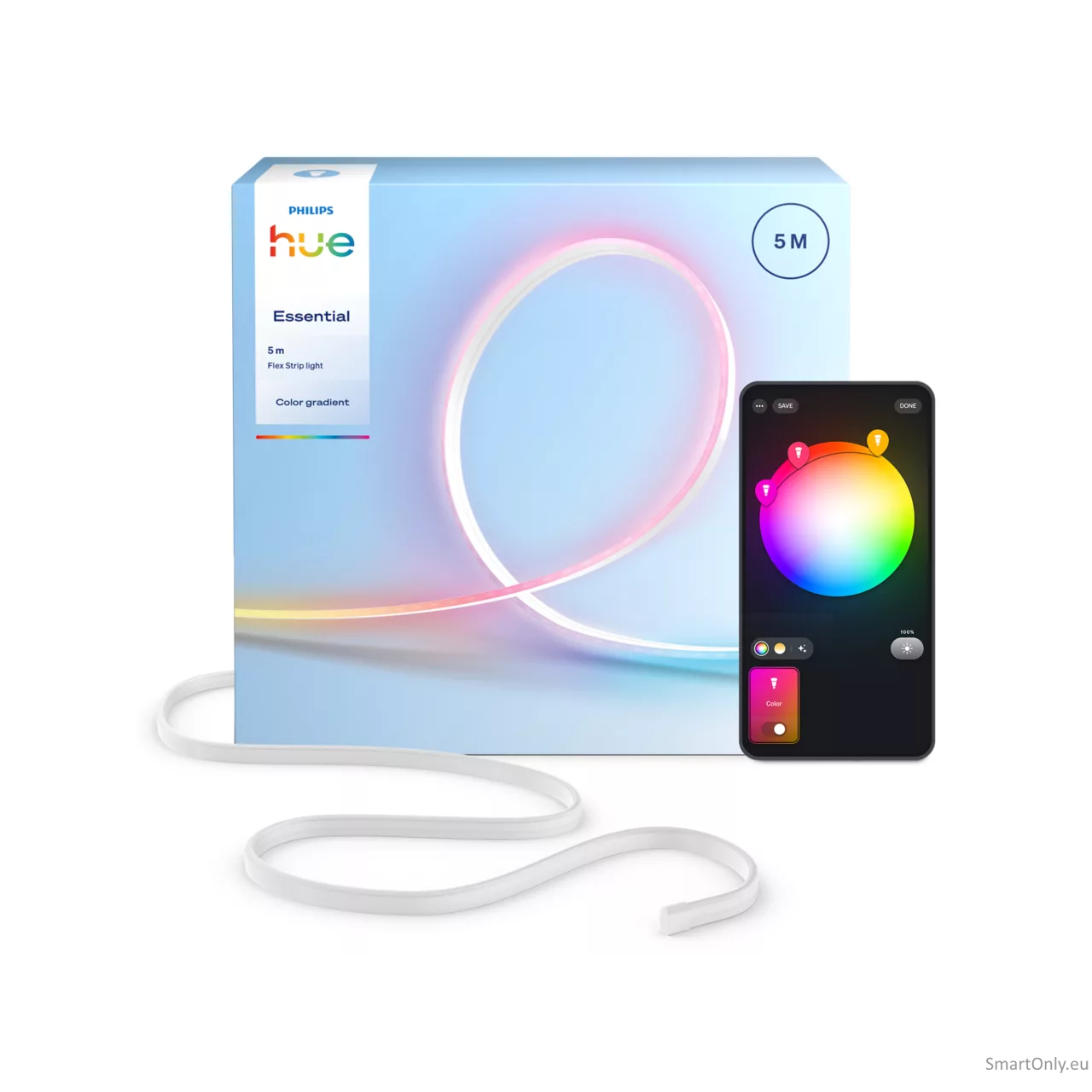 Philips Hue Essential flex strip light, 5 m | Bluetooth and Zigbee 3