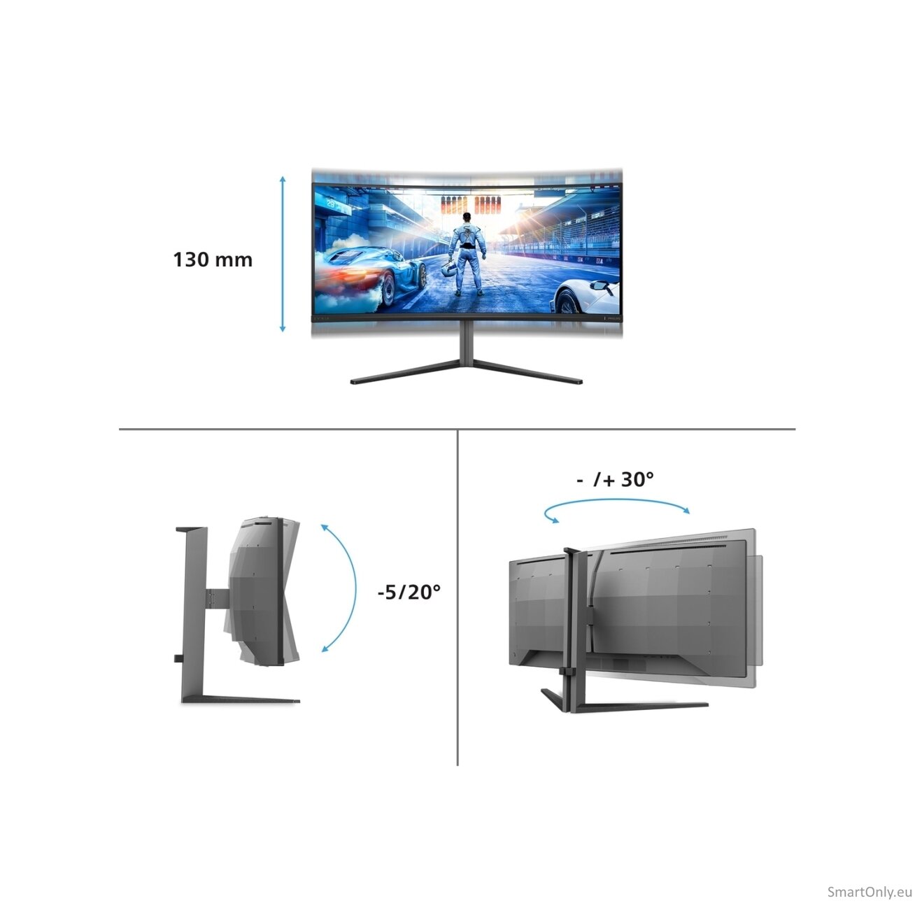 Philips | 34M2C6500/00 Evnia 6000 | 34 " | LED | WQHD | 21:9 | 175 Hz | 0.03 ms | 3440 x 1440 pixels | HDMI ports quantity 2 90