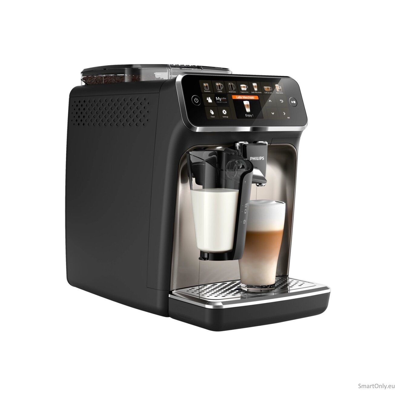 Philips | Series 5400 Coffee Maker | EP5447/90 | Pump pressure 15 bar | Built-in milk frother | Fully Automatic | 1500 W | Black 7 Philips | Series 5400 Coffee Maker | EP5447/90 | Pump pressure 15 bar | Built-in milk frother | Fully Automatic | 1500 W | Black 7