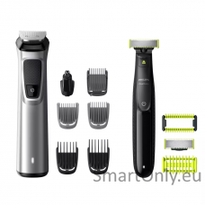 Philips | Hair Trimmer for face, hair and body | MG9710/90 Multigroom Series 9000 | Cordless | Wet & Dry | Number of length steps 6 | Black/Silver