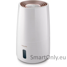 Philips HU3916/10 Humidifier, 25 W, Water tank capacity 3 L, Suitable for rooms up to 45 m², NanoCloud technology, Humidification capacity 300 ml/hr,  White/Rose gold