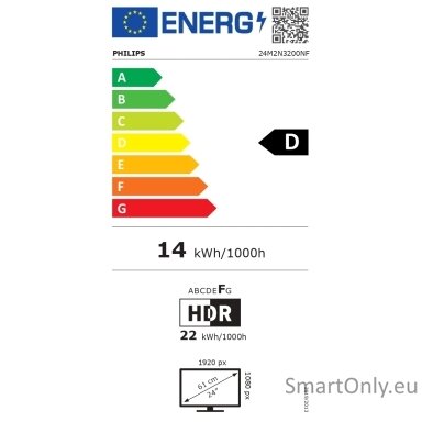 Philips | 24M2N3200NF/00 | 24 " | IPS | FHD | 16:9 | 144 Hz | 4 ms | 1920 x 1080 pixels | 300 cd/m² | HDMI ports quantity 1 | Black