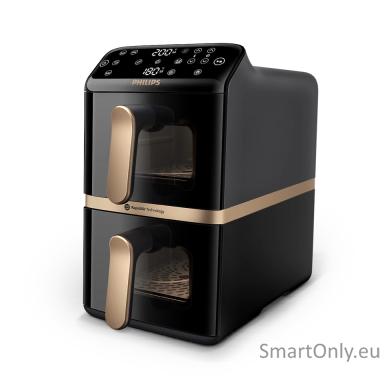 Philips Dual Basket Airfryer | NA462/70 4000 Series | Power 2750 W | Capacity 10 L | Rapid Air technology | Black