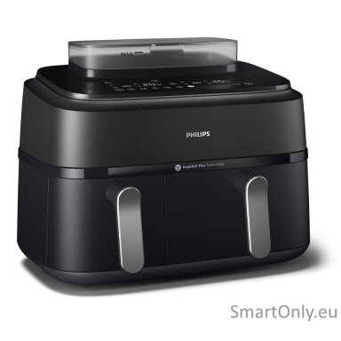 Philips | Dual Basket Airfryer | NA551/00 5000 Series | Power 2750 W | Capacity 9 L | RapidAir Plus and Air Steam | Black