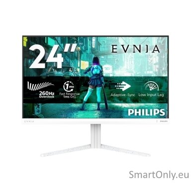 Philips Evnia 24M2N3201PL/00 | 24 " | Fast IPS | FHD | 16:9 | 260 Hz | 1 ms | 1920 x 1080 pixels | 300 cd/m² | HDMI ports quantity 1 | White