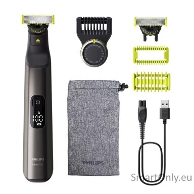 Philips | Hair Trimmer for Face and Body | QP6552/15 OneBlade Pro 360 | Cordless | Wet & Dry | Number of length steps 20 | Chrome