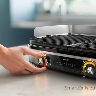 Philips HD6222/90 Table Grill, Black/Stainless Steel