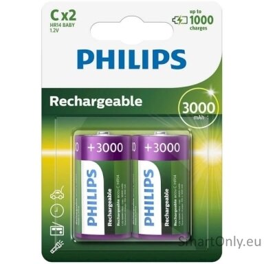 philips-hr14-c-3000mah-ikraunamos-baterijos-2-vnt philips-hr14-c-3000mah-ikraunamos-baterijos-2-vnt