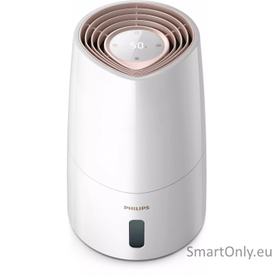 Philips HU3916/10 Humidifier, 25 W, Water tank capacity 3 L, Suitable for rooms up to 45 m², NanoCloud technology, Humidification capacity 300 ml/hr,  White/Rose gold 2