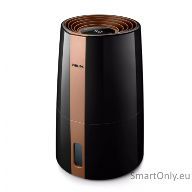 Philips HU3918/10 Humidifier, 25 W, Water tank capacity 3 L, Suitable for rooms up to 45 m², NanoCloud evaporation, Humidification capacity 300 ml/hr, Black