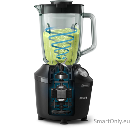 Philips Blender | HR2291/01 3000 Series | Tabletop | 600 W | Jar material Glass | Jar capacity 2 L | Ice crushing | Black 1
