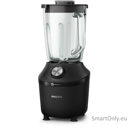 Philips Blender | HR2291/01 3000 Series | Tabletop | 600 W | Jar material Glass | Jar capacity 2 L | Ice crushing | Black