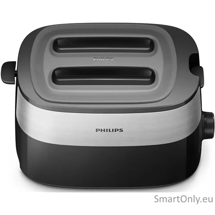 Philips | Toaster | HD2517/90 Daily Collection | Power 830 W | Number of slots 2 | Housing material Plastic | Black/Stainless Steel 2