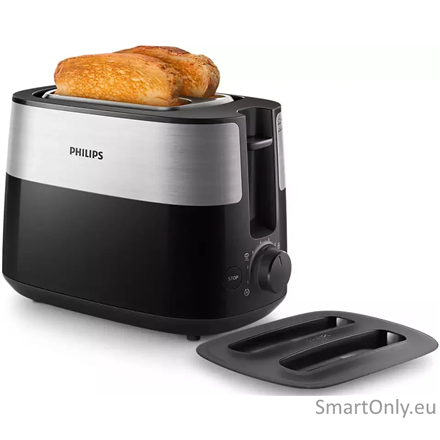 Philips | Toaster | HD2517/90 Daily Collection | Power 830 W | Number of slots 2 | Housing material Plastic | Black/Stainless Steel 3