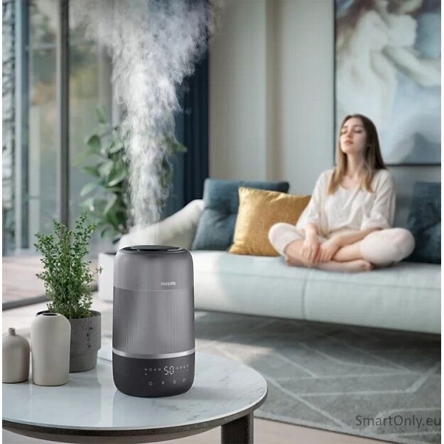Philips | Humidifier | HU1510/03 Series 1000 | 19.6 W | Water tank capacity 3 L | Suitable for rooms up to 41 m² | Ultrasonic | Humidification capacity 275 ml/hr | Grey/Silver 1