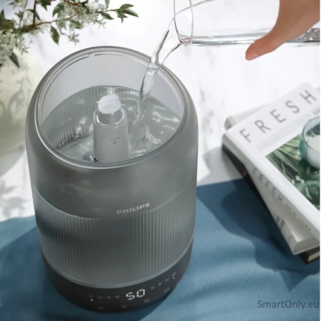 Philips | Humidifier | HU1510/03 Series 1000 | 19.6 W | Water tank capacity 3 L | Suitable for rooms up to 41 m² | Ultrasonic | Humidification capacity 275 ml/hr | Grey/Silver 2 Philips | Humidifier | HU1510/03 Series 1000 | 19.6 W | Water tank capacity 3 L | Suitable for rooms up to 41 m² | Ultrasonic | Humidification capacity 275 ml/hr | Grey/Silver 2