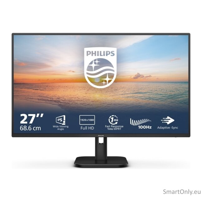 Philips | 27E1N1100A/00 | 27 " | IPS | 16:9 | 100 Hz | 4 ms | 1920 x 1080 pixels | 250 cd/m² | HDMI ports quantity 1 | Black | Warranty 36 month(s) 9 Philips | 27E1N1100A/00 | 27 " | IPS | 16:9 | 100 Hz | 4 ms | 1920 x 1080 pixels | 250 cd/m² | HDMI ports quantity 1 | Black | Warranty 36 month(s) 9
