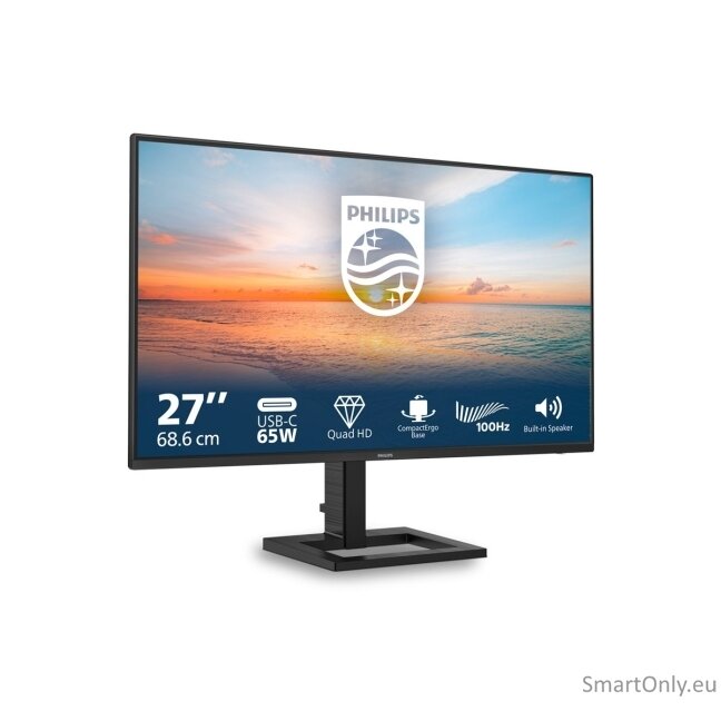 Philips | 27E1N1600AE/00 | 27 " | IPS | 16:9 | 100 Hz | 4 ms | 2560 x 1440 pixels | 350 cd/m² | HDMI ports quantity 1 | Warranty 36 month(s) 14