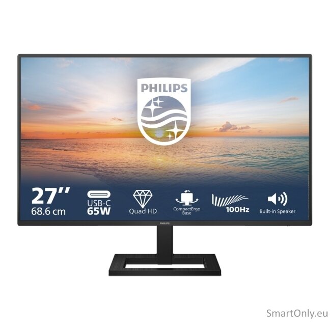 Philips | 27E1N1600AE/00 | 27 " | IPS | 16:9 | 100 Hz | 4 ms | 2560 x 1440 pixels | 350 cd/m² | HDMI ports quantity 1 | Warranty 36 month(s) 36 Philips | 27E1N1600AE/00 | 27 " | IPS | 16:9 | 100 Hz | 4 ms | 2560 x 1440 pixels | 350 cd/m² | HDMI ports quantity 1 | Warranty 36 month(s) 36