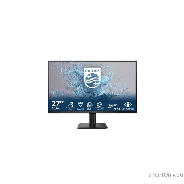 Philips | 27E2N1500L/00 | 27 " | IPS | Quad HD | 16:9 | 75 Hz | 4 ms | 2560 x 1440 pixels | 300 cd/m² | HDMI ports quantity 1 | Black 15