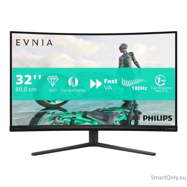 Philips | 32M2C3500L/00 | 32 " | VA | QHD | 16:9 | 180 Hz | 1 ms | 2560 x 1440 pixels | 300 cd/m² | HDMI ports quantity 2 | Warranty 24 month(s) 19