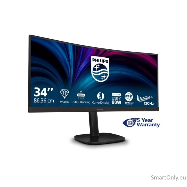 Philips | 34B2U3600C/00 | 34 " | VA | 21:9 | 60 Hz | 4 ms | 3440 x 1440 pixels | 300 cd/m² | HDMI ports quantity 1 | Black 19
