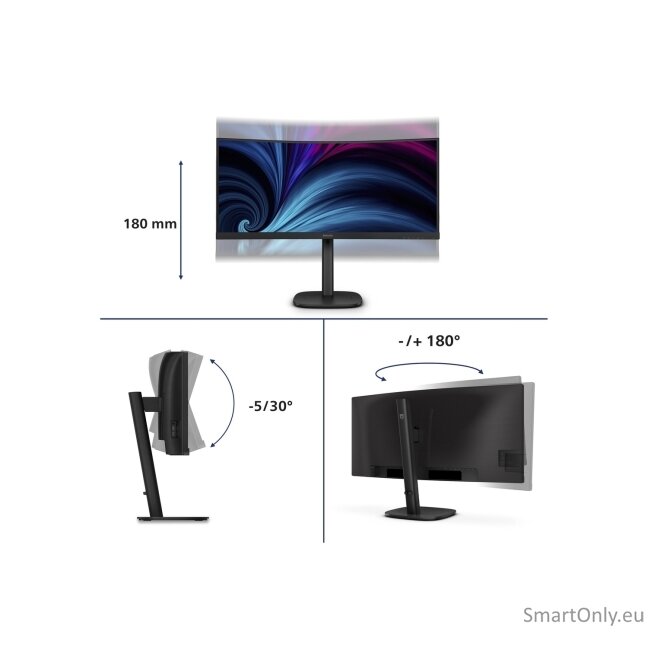 Philips | 34B2U3600C/00 | 34 " | VA | 21:9 | 60 Hz | 4 ms | 3440 x 1440 pixels | 300 cd/m² | HDMI ports quantity 1 | Black 68