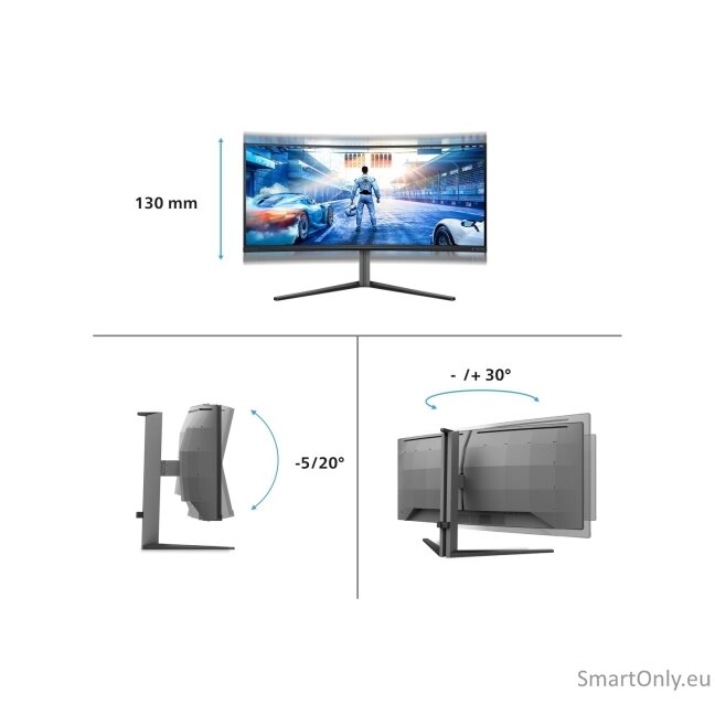 Philips | 34M2C6500/00 Evnia 6000 | 34 " | LED | WQHD | 21:9 | 175 Hz | 0.03 ms | 3440 x 1440 pixels | HDMI ports quantity 2 90 Philips | 34M2C6500/00 Evnia 6000 | 34 " | LED | WQHD | 21:9 | 175 Hz | 0.03 ms | 3440 x 1440 pixels | HDMI ports quantity 2 90