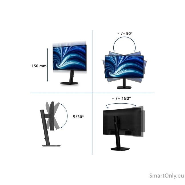 PHILIPS Business Monitor 24B2N3200A/00 IPS 24" IPS 1920x1080/16:9/4ms/350cd/m2/HDMI DisplayPort Audio Out 13