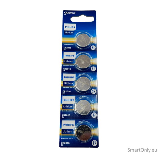 Philips CR2016 batteries 5pcs Philips CR2016 batteries 5pcs
