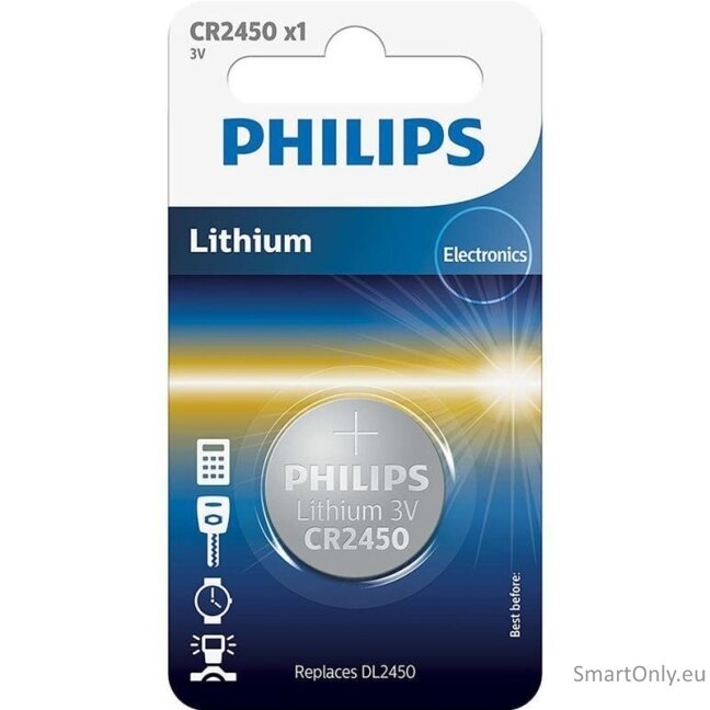 Philips CR2450 baterijos 1 vnt. Philips CR2450 baterijos 1 vnt.