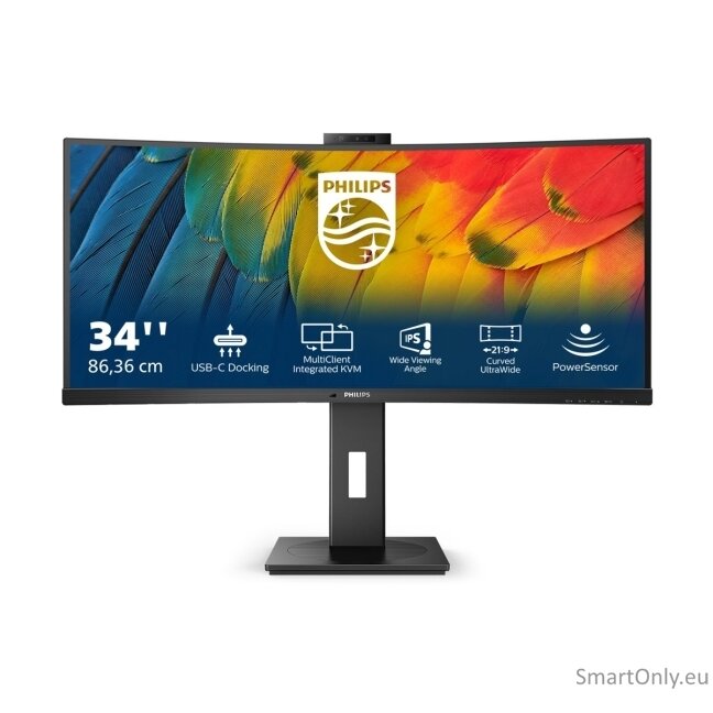 Philips | Curved Monitor | 34B1U5600CH/00 | 34 " | VA | WQHD | 21:9 | 120 Hz | 4 ms | 3440 x 1440 | 350 cd/m² | HDMI ports quantity 1 | Black 23