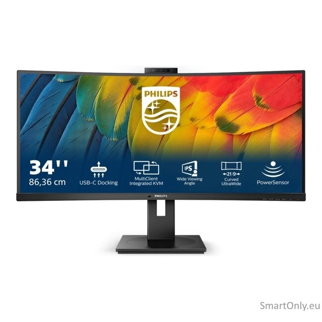 Philips | Curved Monitor | 34B1U5600CH/00 | 34 " | VA | WQHD | 21:9 | 120 Hz | 4 ms | 3440 x 1440 | 350 cd/m² | HDMI ports quantity 1 | Black 44
