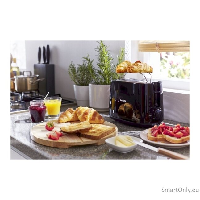 Philips Daily collection toaster HD2582/90 Power 900 W Number of slots 2 Housing material Plastic Black 4 Philips Daily collection toaster HD2582/90 Power 900 W Number of slots 2 Housing material Plastic Black 4
