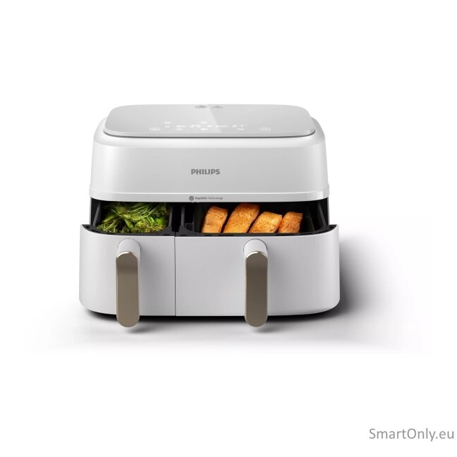 Philips Double basket Airfryer | NA353/10 3000 series | Power 2750 W | Capacity 9 L | Rapid Air Plus | White 4