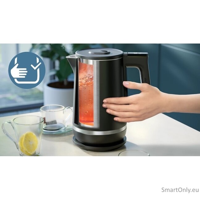 Philips | Double-walled Kettle | HD9396/90 7000 series | Electric | 2200 W | 1.7 L | Metal | 360° rotational base | Black 3 Philips | Double-walled Kettle | HD9396/90 7000 series | Electric | 2200 W | 1.7 L | Metal | 360° rotational base | Black 3