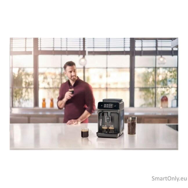 Philips | Espresso Coffee maker Series 1200 | EP1224/00 | Pump pressure 15 bar | Built-in milk frother | Fully automatic | 1500 W | Light Gray 8 Philips | Espresso Coffee maker Series 1200 | EP1224/00 | Pump pressure 15 bar | Built-in milk frother | Fully automatic | 1500 W | Light Gray 8