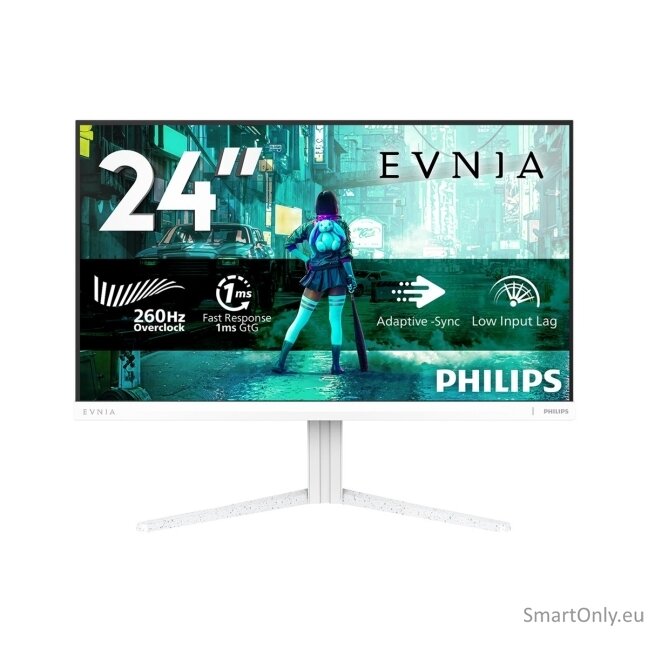 Philips Evnia 24M2N3201P/00 | 24 " | Fast IPS | FHD | 16:9 | 260 Hz | 1 ms | 1920 x 1080 pixels | 300 cd/m² | HDMI ports quantity 1 | White 9 Philips Evnia 24M2N3201P/00 | 24 " | Fast IPS | FHD | 16:9 | 260 Hz | 1 ms | 1920 x 1080 pixels | 300 cd/m² | HDMI ports quantity 1 | White 9