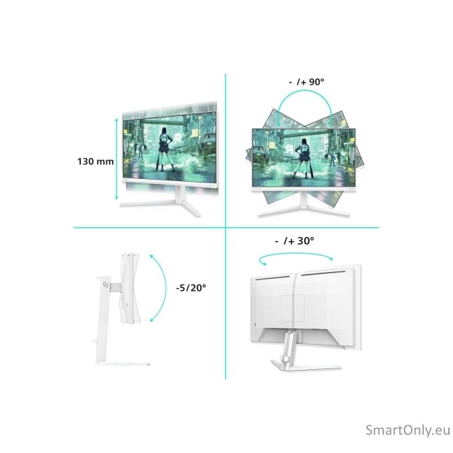 Philips Evnia 24M2N3201P/00 | 24 " | Fast IPS | FHD | 16:9 | 260 Hz | 1 ms | 1920 x 1080 pixels | 300 cd/m² | HDMI ports quantity 1 | White 11 Philips Evnia 24M2N3201P/00 | 24 " | Fast IPS | FHD | 16:9 | 260 Hz | 1 ms | 1920 x 1080 pixels | 300 cd/m² | HDMI ports quantity 1 | White 11