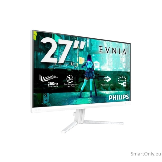 Philips Evnia 27M2N3201PL/00 | 27 " | Fast IPS | FHD | 16:9 | 260 Hz | 1 ms | 1920 x 1080 pixels | 300 cd/m² | HDMI ports quantity 1 | White 2