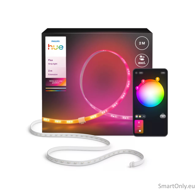 Philips Hue Flux strip light extension, 2 m | 19.5 W | Multicolour light | Bluetooth, Zigbee 1 Philips Hue Flux strip light extension, 2 m | 19.5 W | Multicolour light | Bluetooth, Zigbee 1