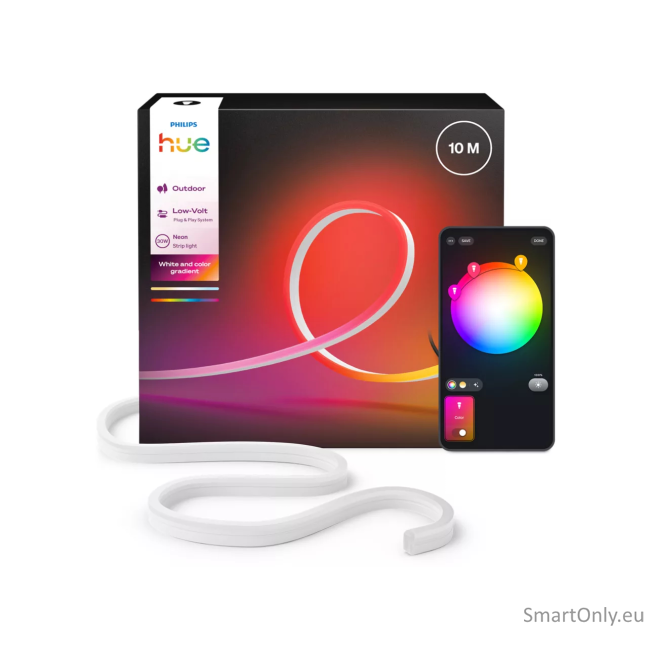 Philips Hue Neon Lightstrip for outdoor use, 10 m | 30 W | Bluetooth, Zigbee 4 Philips Hue Neon Lightstrip for outdoor use, 10 m | 30 W | Bluetooth, Zigbee 4