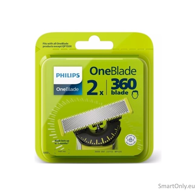Philips OneBlade Replacement blade, 2 pcs QP420/50 Black/Green 3 Philips OneBlade Replacement blade, 2 pcs QP420/50 Black/Green 3