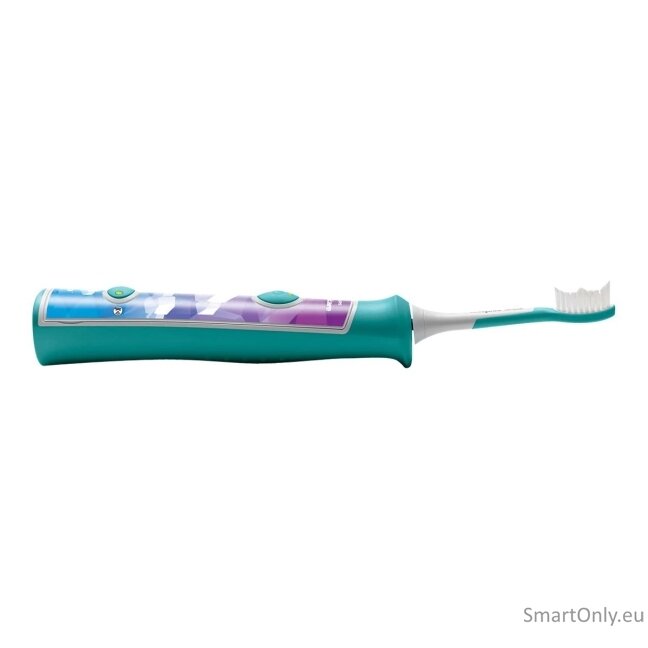 Philips Sonic Electric toothbrush HX6322/04 For kids, Rechargeable, Sonic technology, Teeth brushing modes 2, Number of brush heads included 2, Aqua 12 Philips Sonic Electric toothbrush HX6322/04 For kids, Rechargeable, Sonic technology, Teeth brushing modes 2, Number of brush heads included 2, Aqua 12