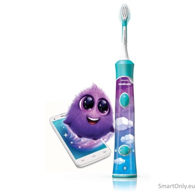 Philips Sonic Electric toothbrush HX6322/04 For kids, Rechargeable, Sonic technology, Teeth brushing modes 2, Number of brush heads included 2, Aqua 2 Philips Sonic Electric toothbrush HX6322/04 For kids, Rechargeable, Sonic technology, Teeth brushing modes 2, Number of brush heads included 2, Aqua 2