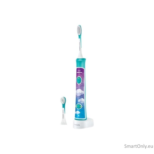 Philips Sonic Electric toothbrush  HX6322/04 For kids, Rechargeable, Sonic technology, Teeth brushing modes 2, Number of brush heads included 2, Aqua 5