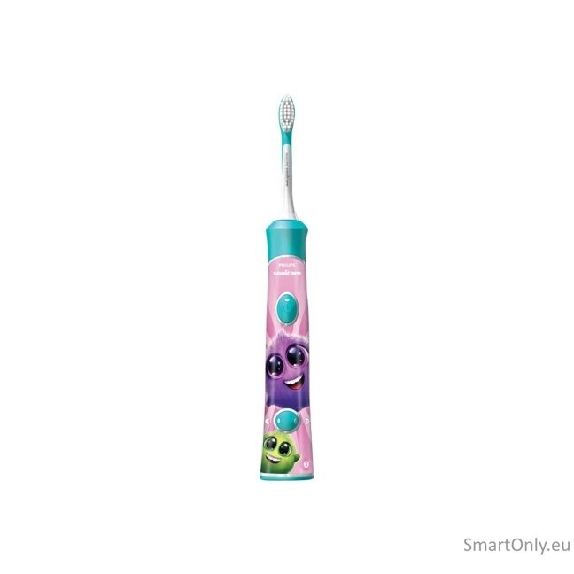 Philips Sonic Electric toothbrush  HX6322/04 For kids, Rechargeable, Sonic technology, Teeth brushing modes 2, Number of brush heads included 2, Aqua 6