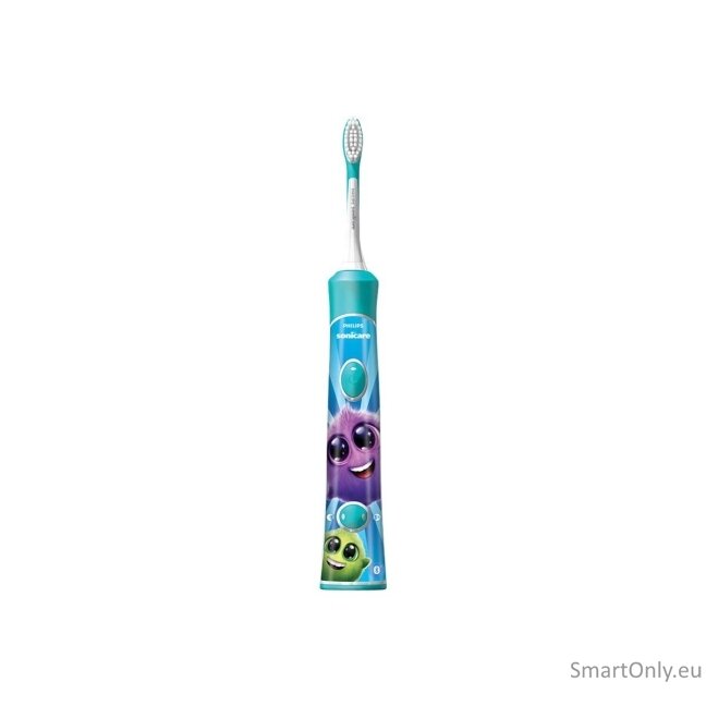 Philips Sonic Electric toothbrush  HX6322/04 For kids, Rechargeable, Sonic technology, Teeth brushing modes 2, Number of brush heads included 2, Aqua 7